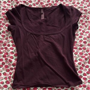 SKIMS Deep Purple Short Sleeve Top